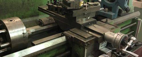 16x Diameter Engine Lathe inside custom Akron machine shop