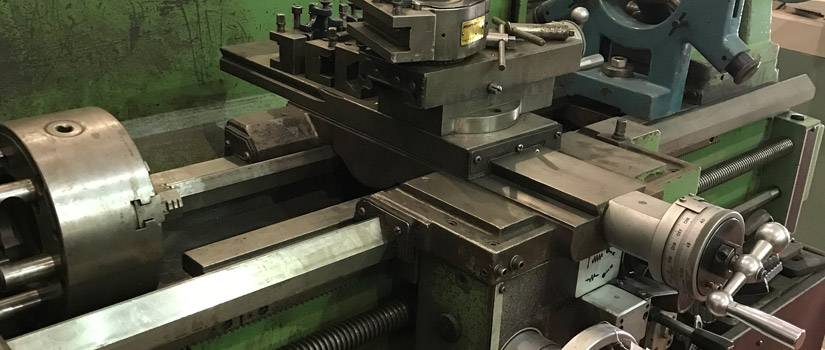 16x Diameter Engine Lathe inside custom Akron machine shop