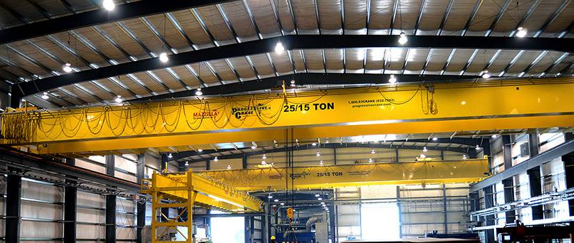 40000lb overhead crane lift inside milling shop near me Lange Grinding and Machining
