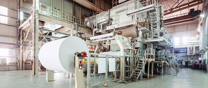 Inside paper mill using paper blades machined by Lange Grinding and Machining near Akron Ohio